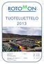 TUOTELUETTELO 2013. Rotomon Oy Myynti 0440-544 084. Hallitie 26 0443-544 084 51200 KANGASNIEMI 0440-343 350