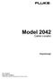 Model 2042. Cable Locator. Käyttöohje. PN 2438531 May 2005 (Finnish) 2005 Fluke Corporation. All rights reserved. Printed in China.