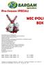 MEC POLI BDX. Pre-Season SPECIALS MEC POLI 1100 BDX 12 7.500 MEC POLI 1300 BDX 15 8.300