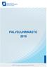 Palveluhinnasto 2016 Sisällys