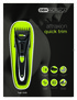 attraxion quick trim Type 5540 Cutting length: 4 34 mm Rechargeable cordless Running time 45 min Battery LED Hair comb and scissor Thinning function