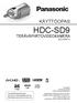 HDC-SD9 KÄYTTÖOPAS TERÄVÄPIIRTOVIDEOKAMERA SD-KORTTI. Lue käyttöohje kokonaan, ennen kuin alat käyttää kameraa.