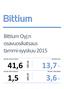 Bittium Oyj:n osavuosikatsaus tammi-syyskuu 2015 MEUR 13,7 % 1,5 MEUR