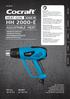 HH 2000-E ADJUSTABLE HEAT HEAT GUN 2000 W VARMLUFTSPISTOL VARMLUFTPISTOL KUUMAILMAPUHALLIN HEIßLUFTPISTOLE ENGLISH SVENSKA NORSK SUOMI DEUTSCH