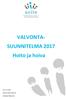 VALVONTA- SUUNNITELMA 2017 Hoito ja hoiva
