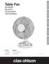 Table Fan. Safety. Art.no Model FT23-16J-UK FT23-16J. English