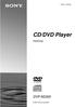 (2) CD/DVD Player. Käyttöohje DVP-NS Sony Corporation
