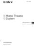 (3) Home Theatre System. Betjeningsvejledning. Käyttöohje HT-DDWG Sony Corporation