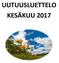 UUTUUSLUETTELO KESÄKUU 2017