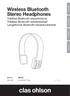 Wireless Bluetooth Stereo Headphones Trådlösa Bluetooth-stereohörlurar Trådløse Bluetooth-stereoheadset Langattomat Bluetooth-stereokuulokkeet