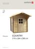 Asennusohje Assembly instructions DE EN FI. COUNTRY 319 x 264 x 290 cm. Pihasauna. Version 10/17