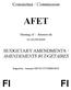 Committee / Commission AFET. Meeting of / Réunion du 01-02/09/2009 BUDGETARY AMENDMENTS / AMENDEMENTS BUDGÉTAIRES