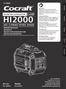 HI HP INVERTER GENERATOR. Art.no Model IG2400S OHC 4-STROKE PETROL ENGINE