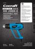 HH 2000-E ADJUSTABLE HEAT HEAT GUN 2000 W JS-HG12C VARMLUFTSPISTOL VARMLUFTPISTOL KUUMAILMAPUHALLIN HEIßLUFTPISTOLE ENGLISH SVENSKA