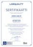 SERTIFIKAATTI. Labquality on myöntänyt tämän sertifikaatin, joka varmentaa, että organisaation ESPERI CARE OY. Mannerheimintie 164, Helsinki