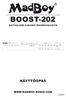 SUOMI BOOST-202 SOURCE EFFECT MIC 1 DELAY TONE / TYPE REPEAT BASS MID TREBLE VOL VOL BASS MID TREBLE MIC 2 VOL EFFECT MIC 1 MIC 2