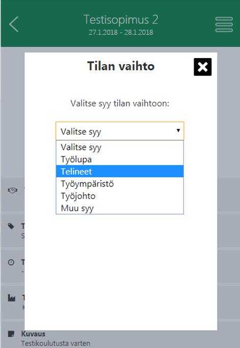 telineitä tms.