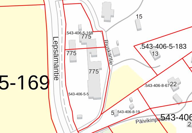 6 (36) Kuva 2 Kiinteistön rajat, kohde rajattuna sinisellä (Kuvan lähde Maanmittauslaitos). 3 Lähtötiedot 3.