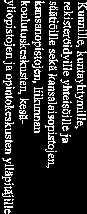 Tällä päätöksellä myönnettyä valtionosuuttalrahoitusta yksityiskohtaisesti avaavat laskelmat VOS ja CL (clearing) löytyvät