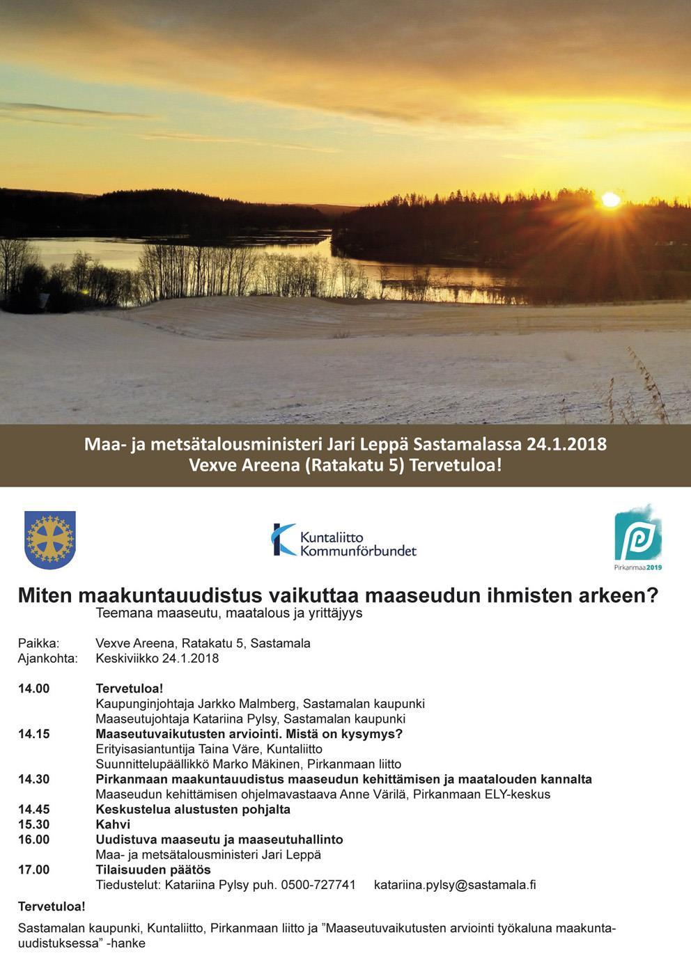 LIITE B TEEMATILAISUUKSIEN OHJELMAT JA MUISTIOT Liite B1 SASTAMALAN
