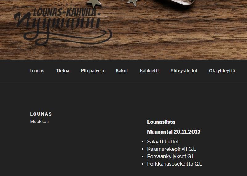 3 TOTEUTUS Sivustolle valittiin teemaksi Twenty Seventeen, joka on WordPress- julkaisujärjestelmän oma uusin julkaistu teema.