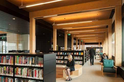 Julkiset rakennukset Library at the Dock, Melbourne (Australia) Ensimmäinen CLT:stä rakennettu julkinen rakennus on Melbournessa (Australia) sijaitseva Library at the Dock.