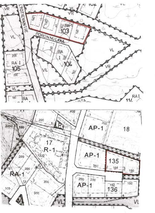 Seitap Oy 2019 4 Kuva 1. Muutettavaksi ehdotetut korttelit 103 sekä korttelin 135 rakennuspaikat 2 ja 3.