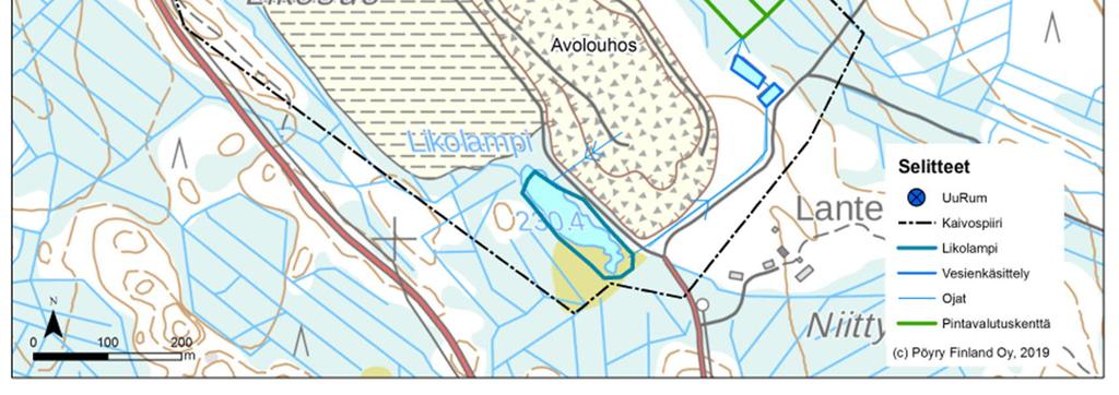 Nykytilanteessa Uutelan kaivoksen toiminnot aiheuttavat kuormitusta Kohisevanpuroon, joka laskee edelleen Mustinjokeen ja Jormasjärven Mustinlahteen.