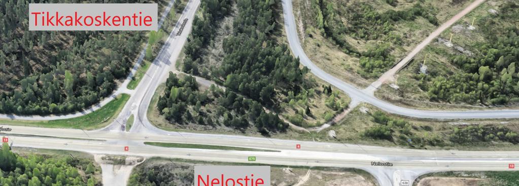 Opinnäytetyö 3/2019 108 Kuva 40. Vasen-oikeaporrastettu liittymä Nelostie 944, Jyväskylä (kuva Google Maps).