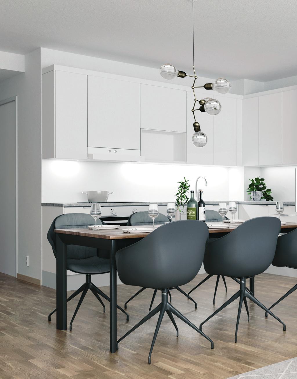 9 Huoneistot ja sisustus HUONEISTOJAKAUMA 1h + kk 24,5 34,0 m² 17 kpl 2h + kk 38,0 m² 16 kpl 2h + kk + s 48,5 m² 7 kpl 3h + kk s 65,0 m² 7 kpl 3(4)h + rvt + s 76,5 m² 7 kpl Yhteensä 54 kpl Taloyhtiö