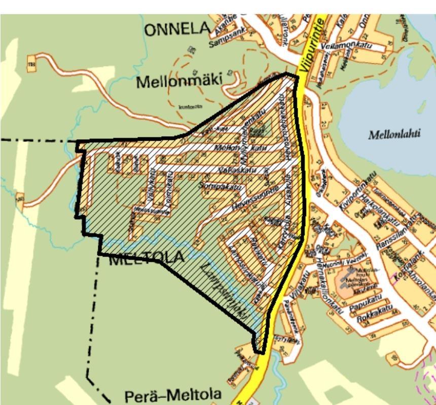 maanomistuksen ja katuverkoston osalta.