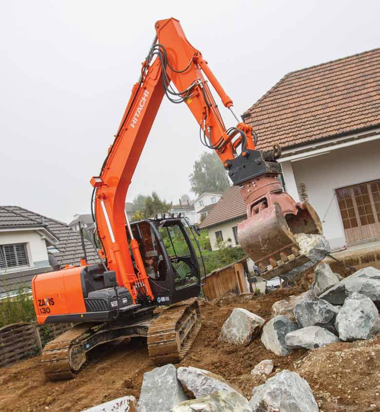 ZX130-5 KESTÄVYYS Hitachilla on vankka maine korkealaatuisten maarakennuskoneiden valmistamisessa, jotka toimivat ankarimmissakin olosuhteissa.