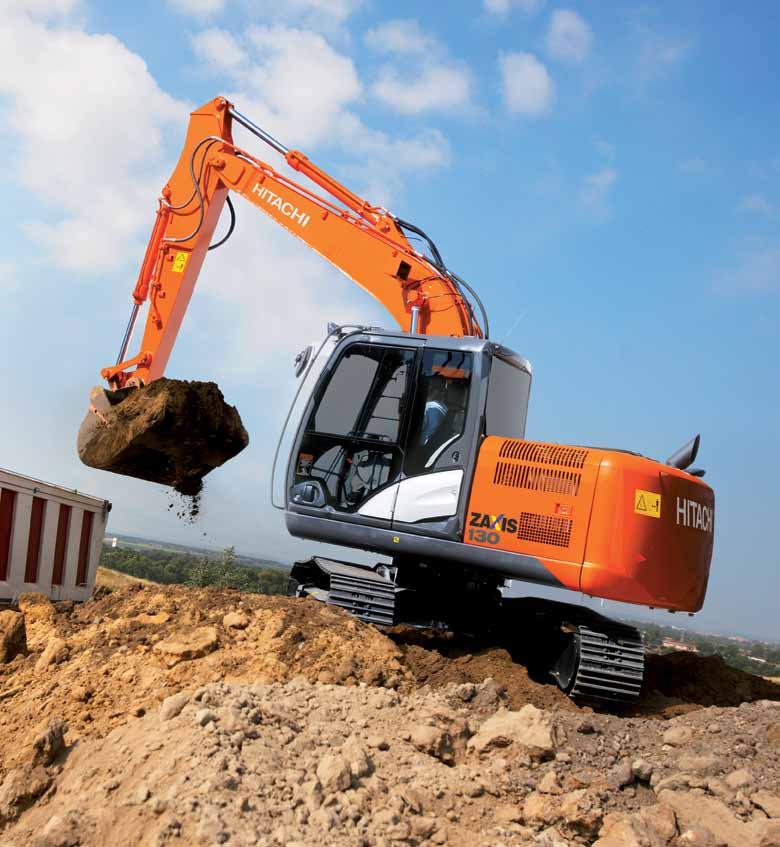 ZX130-5 SUORITUSKYKY ZAXIS 130:ssä yhdistyvät ihanteellisesti korkea suorituskyky ja alhainen polttoaineen kulutus.