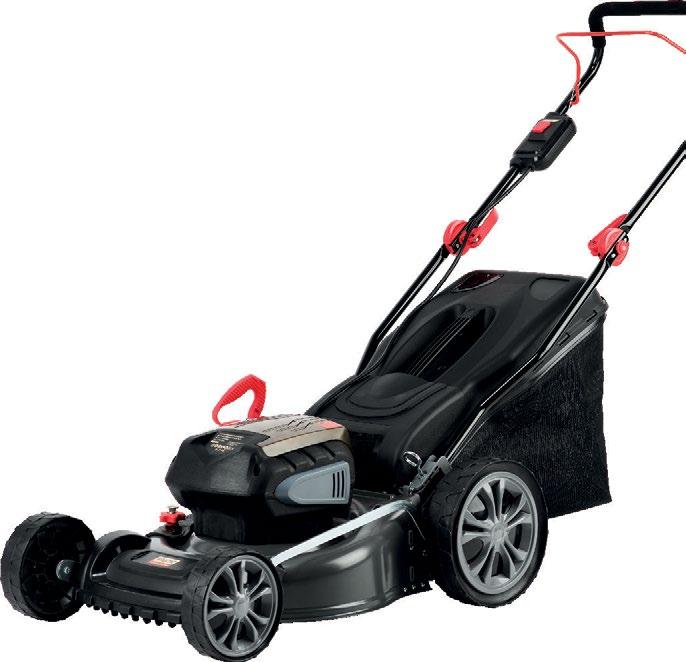 Hiiliharjattomalla 6 V moottorilla varustettu leikkuri toimii