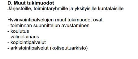 avustusjärjestelmän lisäksi