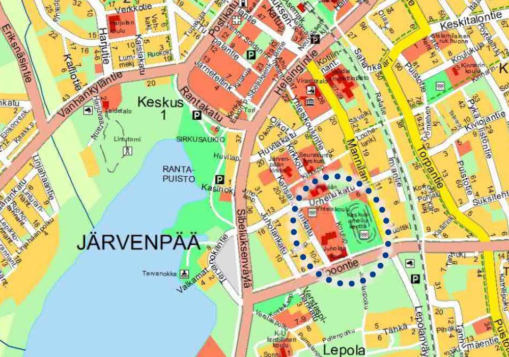raportti 2/8 1 Lähtökohdat Johdanto Järvenpään kaupungin Keskuksen kaupunginosassa on käynnissä asemakaavan muutostyö.