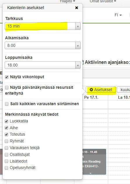 Vaihdetaan asetus toteutus.