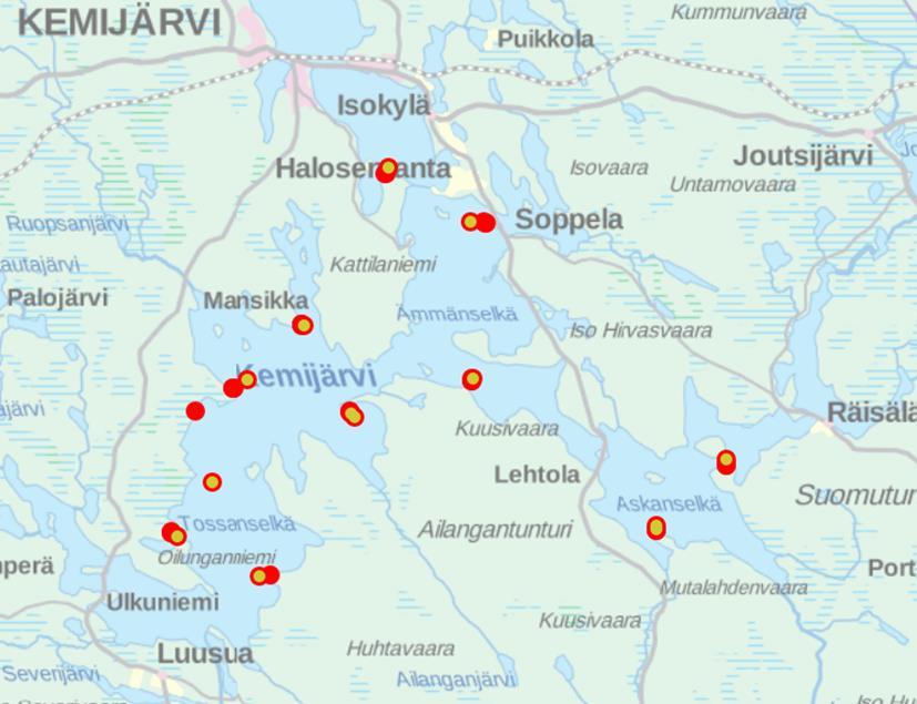 114 Velvoitetarkkailututkimus toteutettiin kymmeneltä näytteenottolinjalta, joissa kussakin oli neljä näytteenottosyvyyttä (ranta, 1 m, 3 m ja 7 m).
