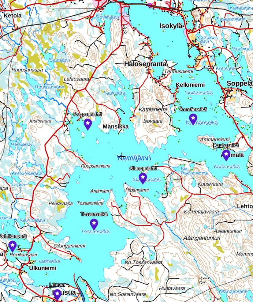 131 Lapin kalatalouskeskuksen mukaan Ämmänselällä on yksi ja Tossanselällä kaksi nuotta-apajaa, joissa kalastus on ammattimaista.