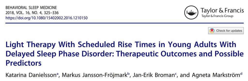 14 day bright light therapy was schedule individually (10 000 lux 3045 min, 0.