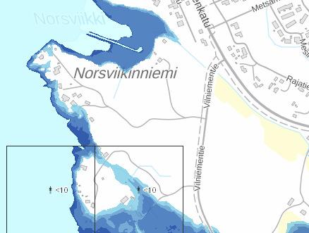 2 Tulva-alueet Norsviikinniemen reuna-alueilla on olemassa tulvariski.