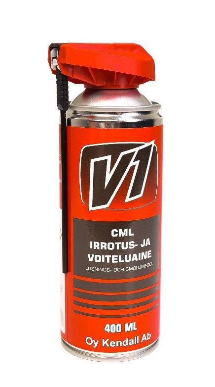 V1, CML MONIKÄYTTÖINEN IRROTUS- JA VOITELUAINE V1, CML on monikäyttö-öljy, joka irrottaa, puhdistaa ja voitelee. Ohut, kestävä voitelukalvo suojaa pintoja ruosteelta ja korroosiolta.