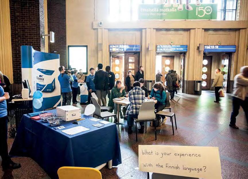 Figure 33. Finnexia performance (2012). Helsinki Railway Station, West Wing. Photo credit: Maurice Fitzpatrick. overlap at some points in the day.