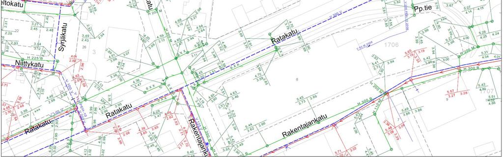 Raahen Vesi Oy:n ja Raahen Energia Oy:n verkostot sijaitsevat asemakaavassa