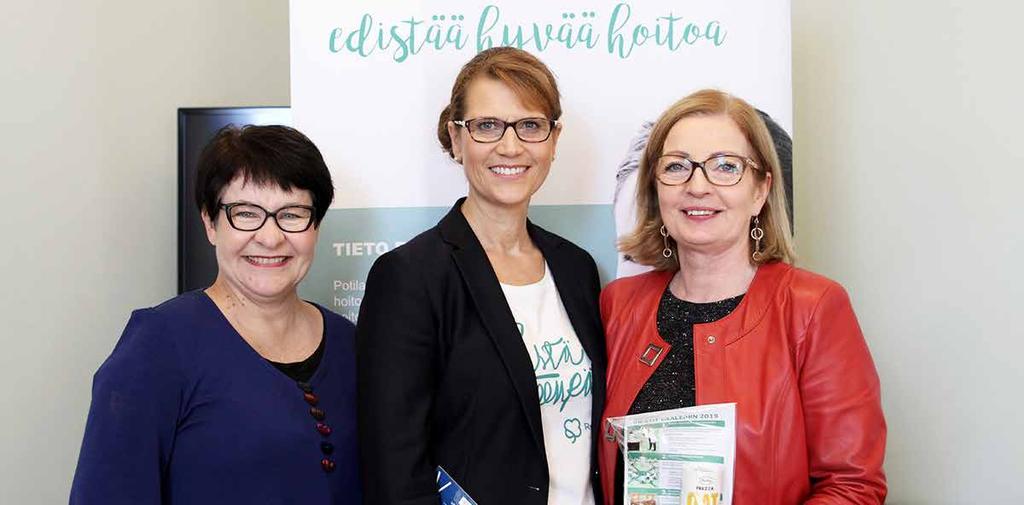 VAIKUTTAMINEN JA EDUNVALVONTA Valtuuston puheenjohtaja Tarja Filatov, Maria Ekroth ja kansanedustaja Anneli Kiljunen, joka on toiminut myös Eduskunnan Tules -ryhmän puheenjohtajana.