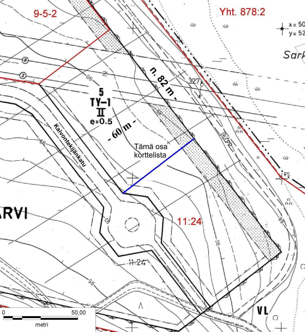 SARKKILANJÄRVEN kaup.osa, osa korttelia 5, 4) tilan 406-11:24 aluetta, pinta-ala n.