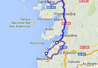 , lento Helsinkiin samalta Gatwickin kentältä la klo 9) -Yöpyminen Santiago de Compostellassa - ajomatka 250 km, ajoaika 3 tuntia