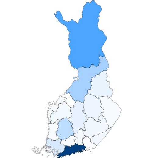 Seuraavaksi eniten rekisteröityjä yöpymisiä kertyi Pohjois- Pohjanmaalla, Pirkanmaalla, Varsinais-Suomessa sekä Keski- Suomessa.