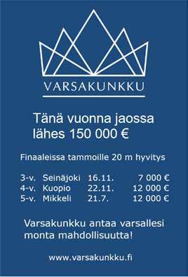 Nuorten Sarja 01 Lämminveriset tasoitusajo 0 m -v. Suom. synt. 1 p. 1.000 e, 0 m enintään.00 e Palk. 000-00-00-00-0 e klo 1.