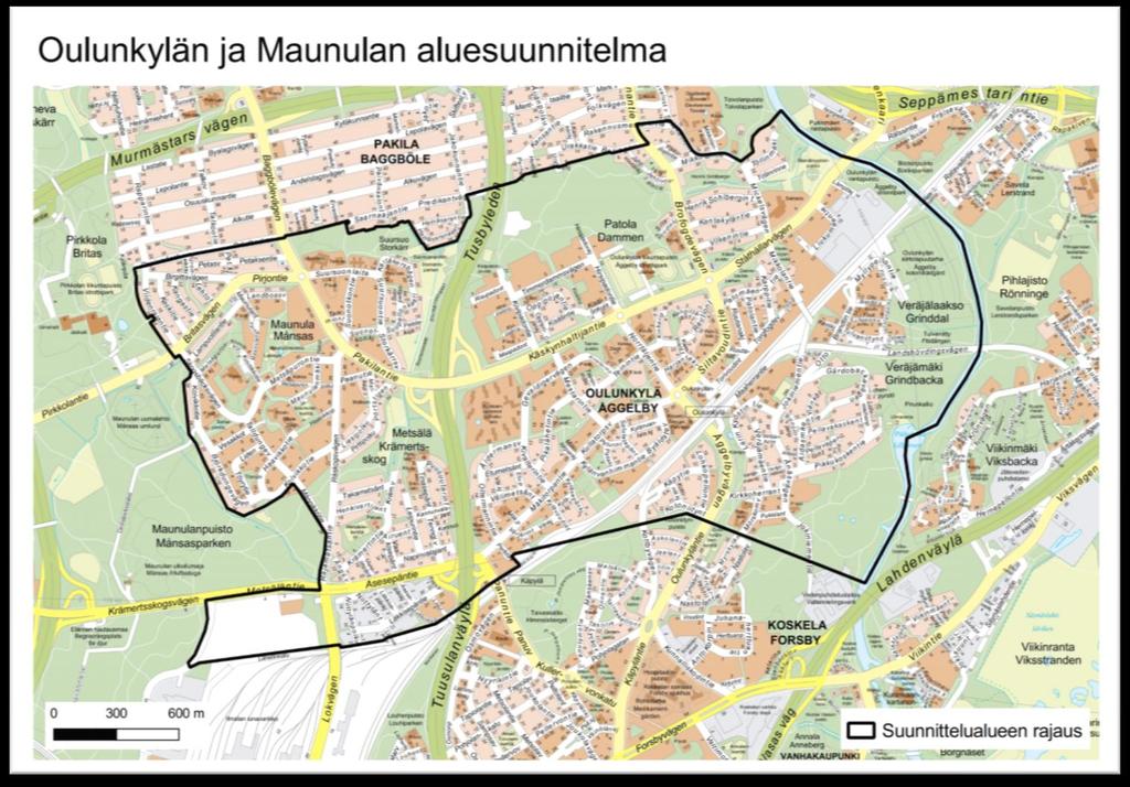 Suunnittelualueen kartta Kuva: